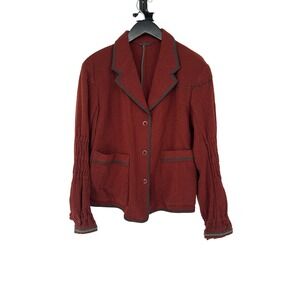 Marithe Francois Girbaud Wool Blend Blazer Jacket Rust Brown‎ Italian